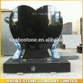 Haobo Marble Red/Black Carving Singel Heart Headstone